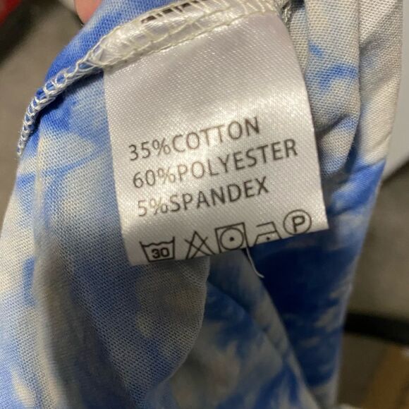 Y2K Blue Tie Dye Sun Tee Large NWT - Picture 6 of 7